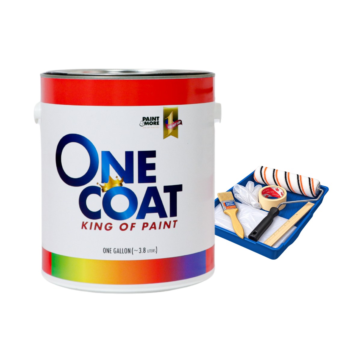 Lon sơn OneCoat Pro 1 gallon (3.8L) kèm bộ KIT thi công